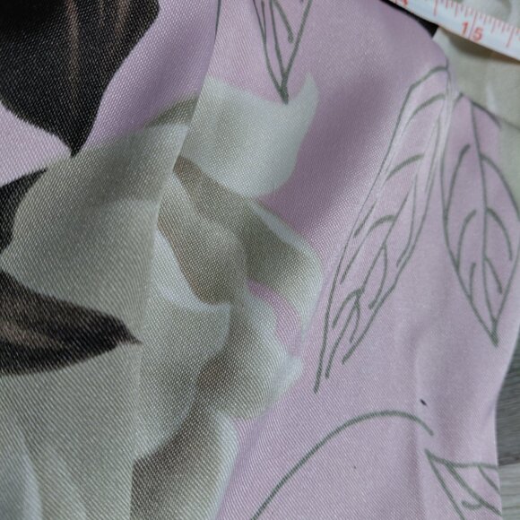 A-line Short Sundress-Large White Roses-Pink Silver Beaded High Halter Neckline - Picture 5 of 8